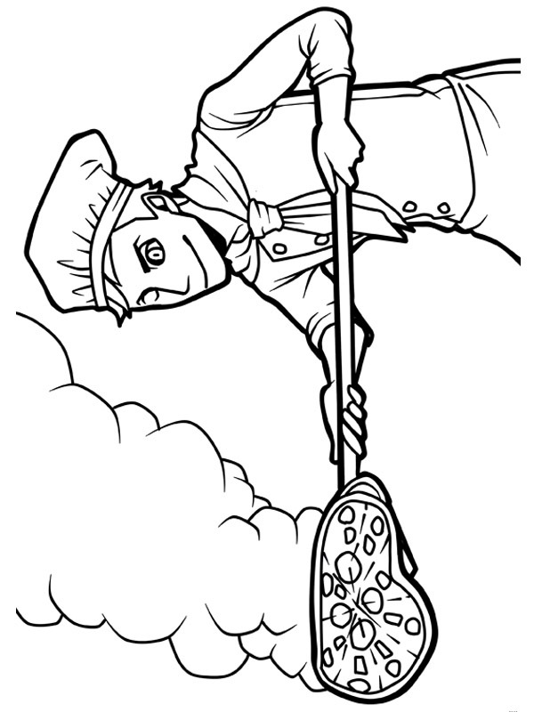 Pizza baker Coloring page
