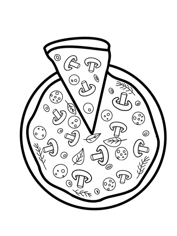 Pizza Funghi Coloring page