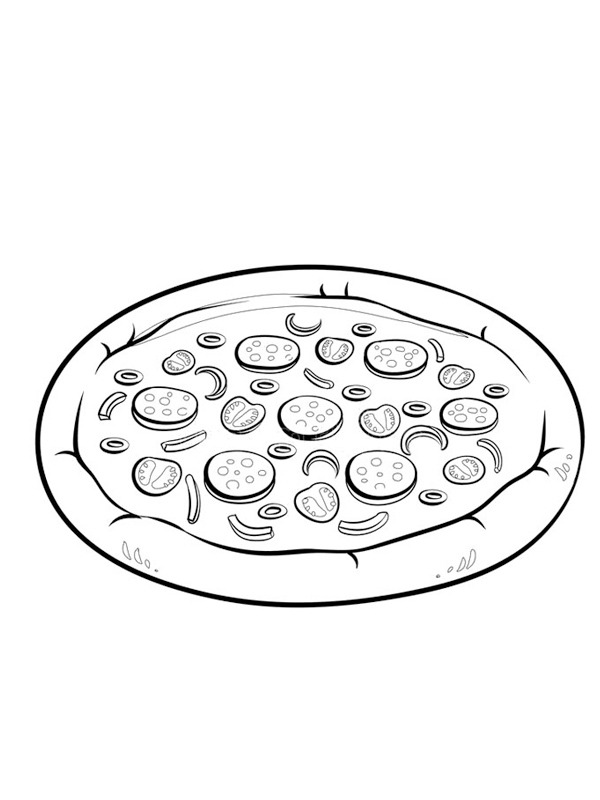 Pizza pepperoni Coloring page