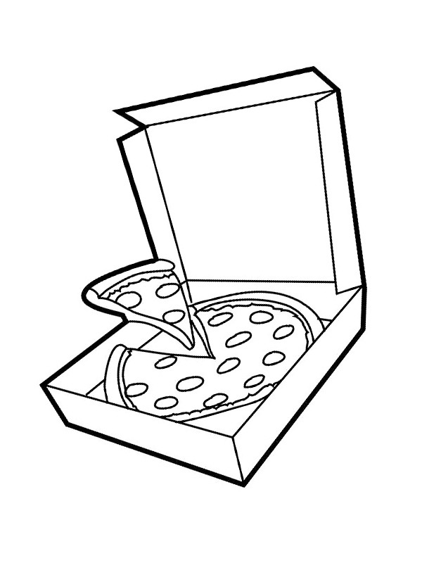 Pizza box Coloring page