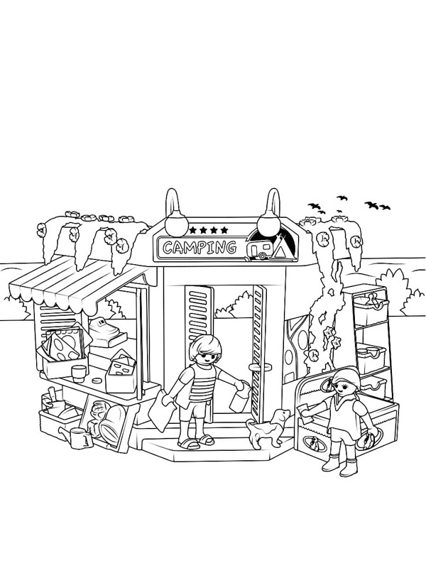Playmobil Campground Coloring page