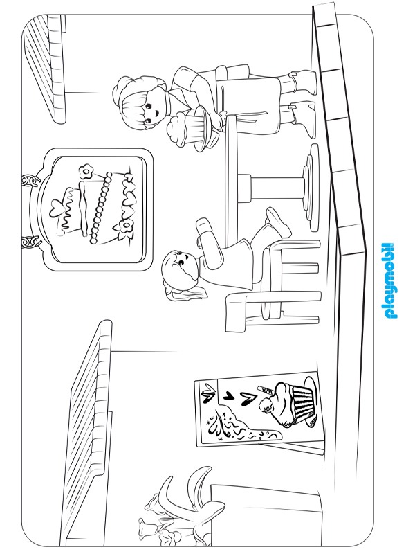 Playmobil Restaurant Coloring page