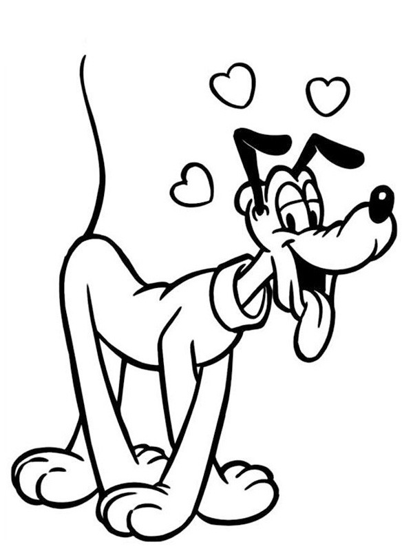 Pluto in love Coloring page