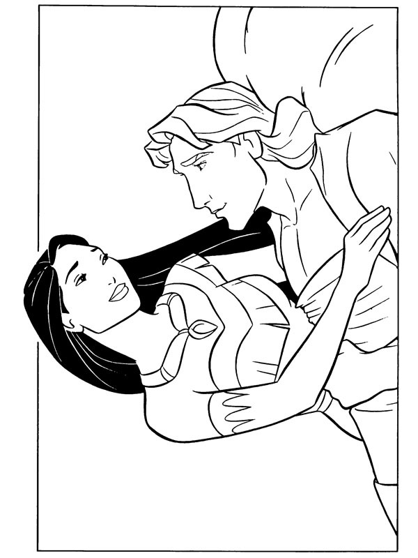 Pocahontas and John Smith Coloring page Pocahontas and John Smith Coloring page