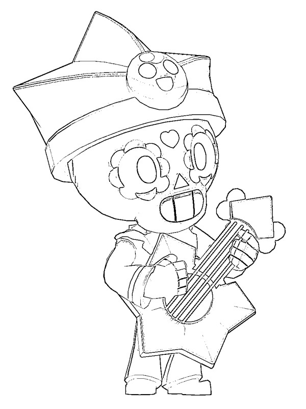 Poco Starr Brawl Stars Coloring page