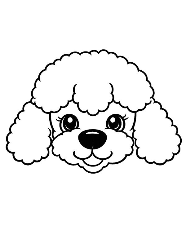 Poodle head Coloring page