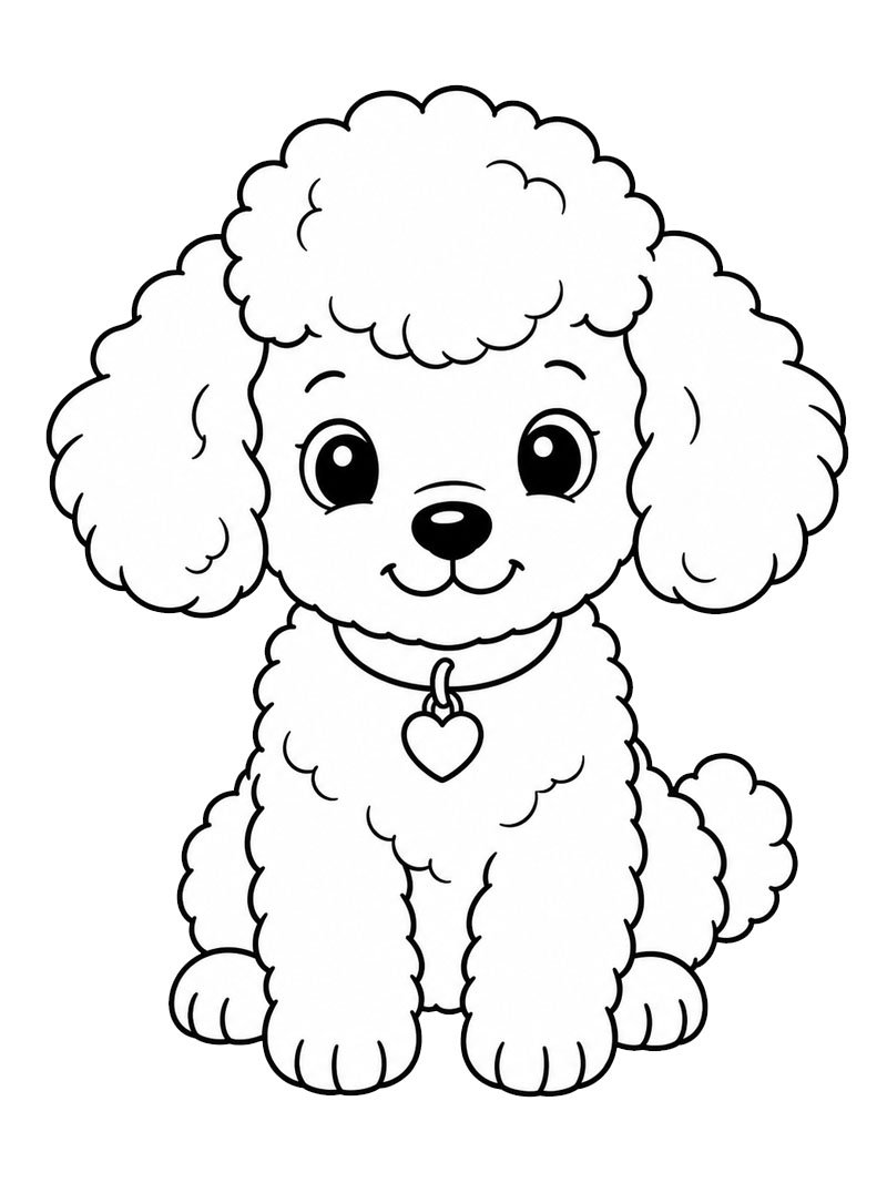 Poodle Puppy Coloring page