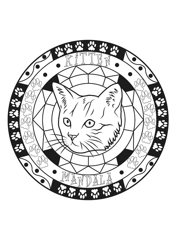 Cat mandala Coloring page