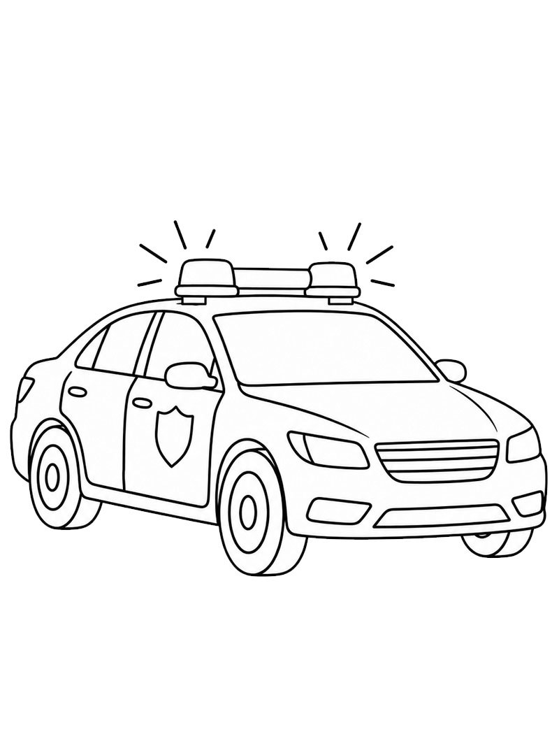 Police Car with Flashing Lights Coloring page Police Car with Flashing Lights Coloring page
