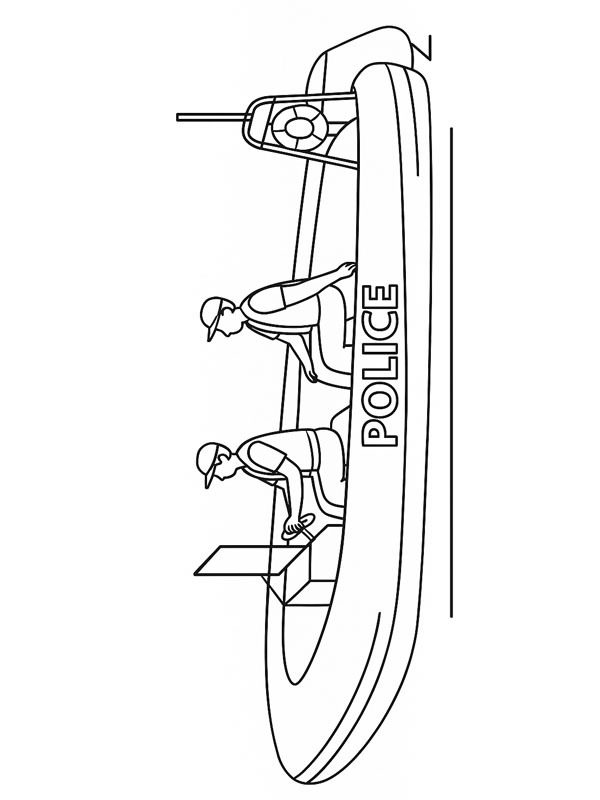 Police boat Coloring page