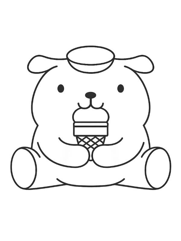 Pompompurin eats ice cream Coloring page Pompompurin eats ice cream Coloring page