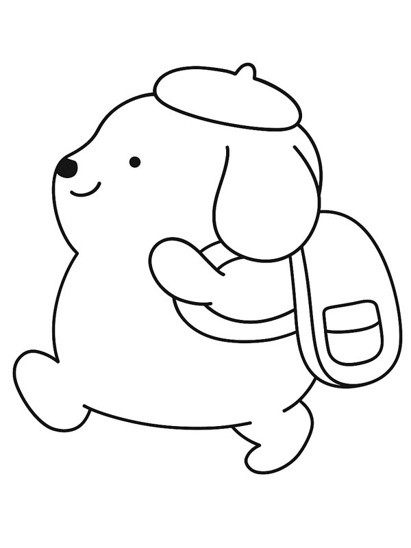 Pompompurin goes to school Coloring page Pompompurin goes to school Coloring page