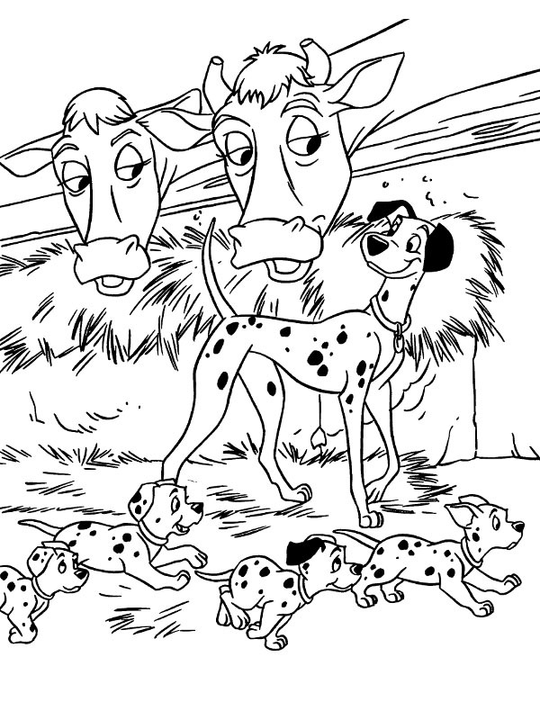 Pongo and the puppies Coloring page Pongo and the puppies Coloring page