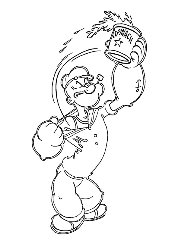 Popeye raising spinach Coloring page Popeye raising spinach Coloring page
