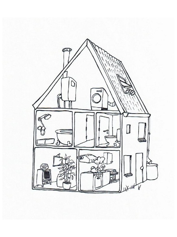Dollhouse Coloring page