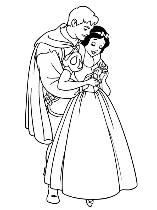 Princess Snow White and the Prince Coloring page Princess Snow White and the Prince Coloring page