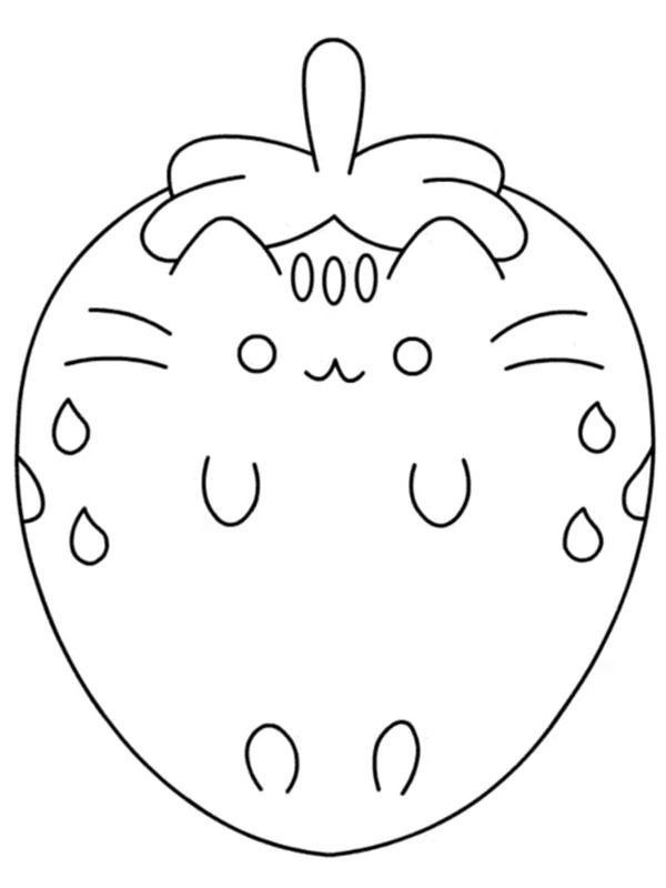 Pusheen Strawberry Coloring page Pusheen Strawberry Coloring page