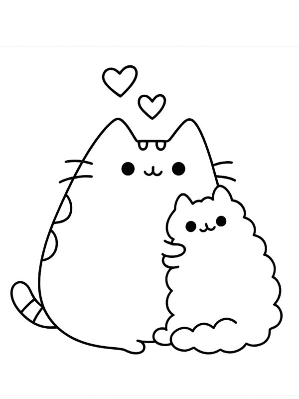 Pusheen and Stormy Coloring page