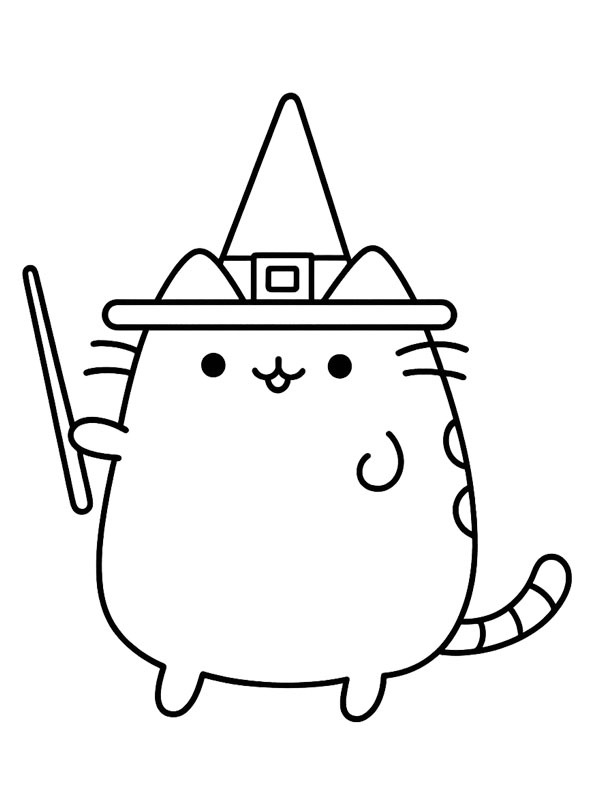 Pusheen witch Coloring page