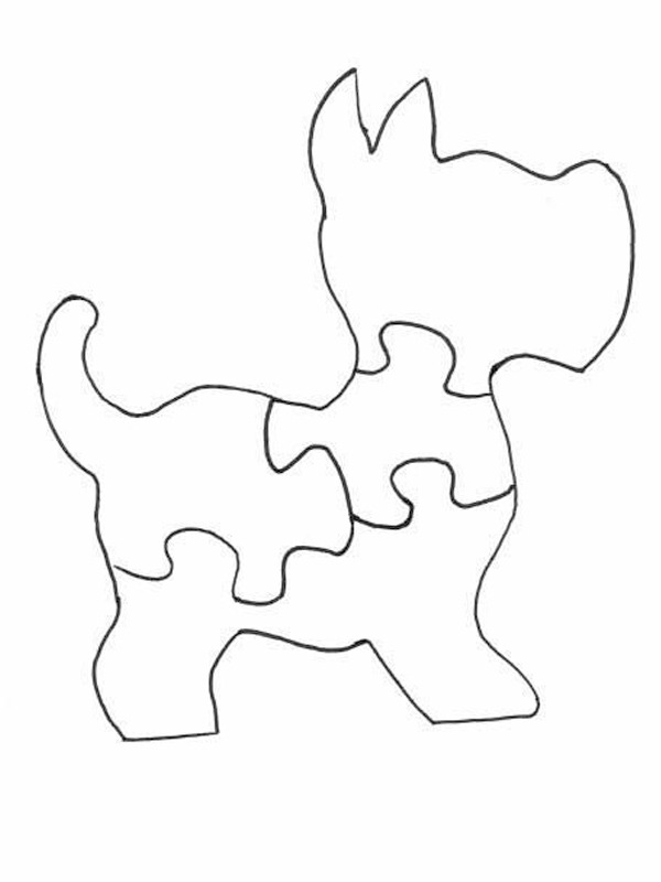 Dog puzzle Coloring page