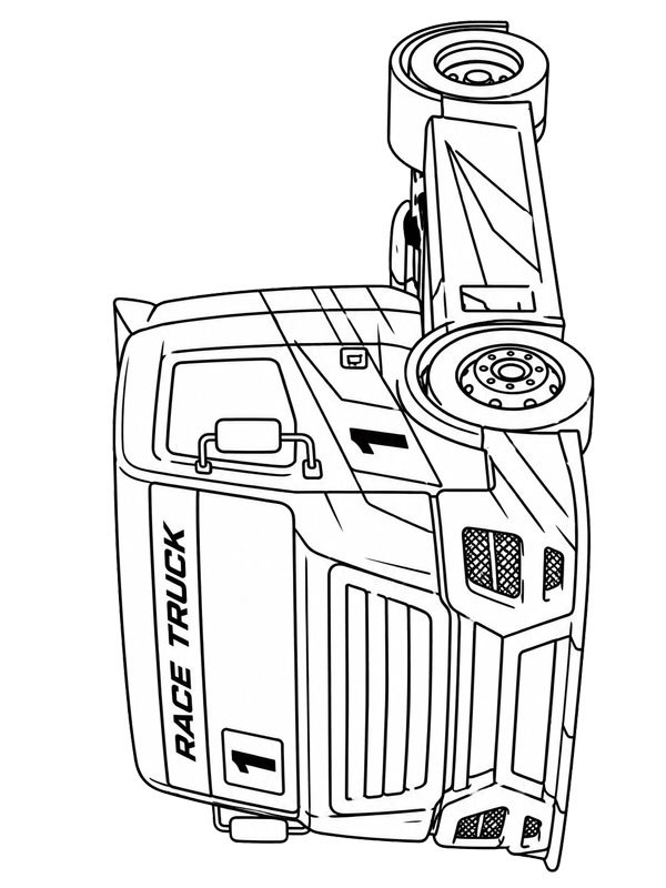 Race truck Coloring page