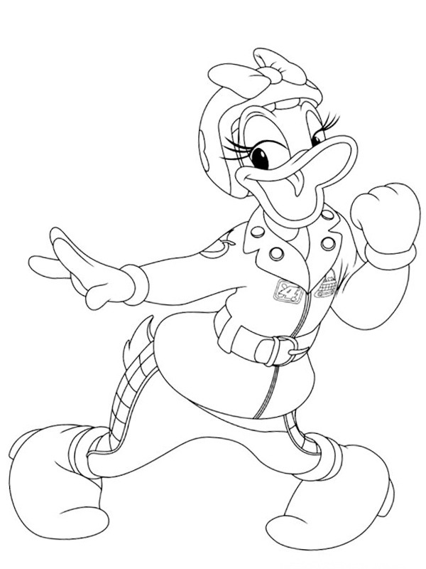 Racer Daisy Duck Coloring page