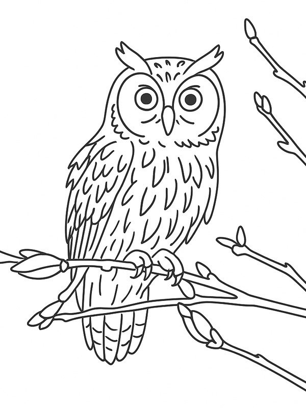 Long-eared owl Coloring page