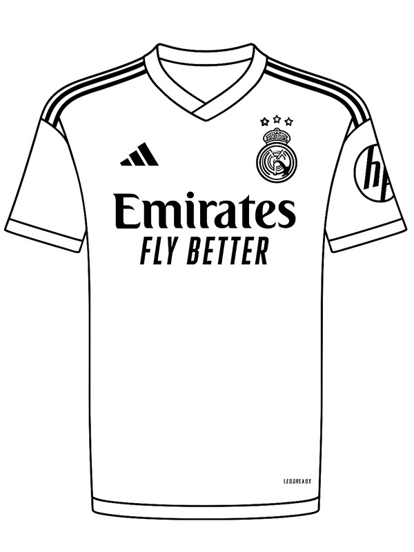 Real Madrid Football Shirt Coloring page Real Madrid Football Shirt Coloring page