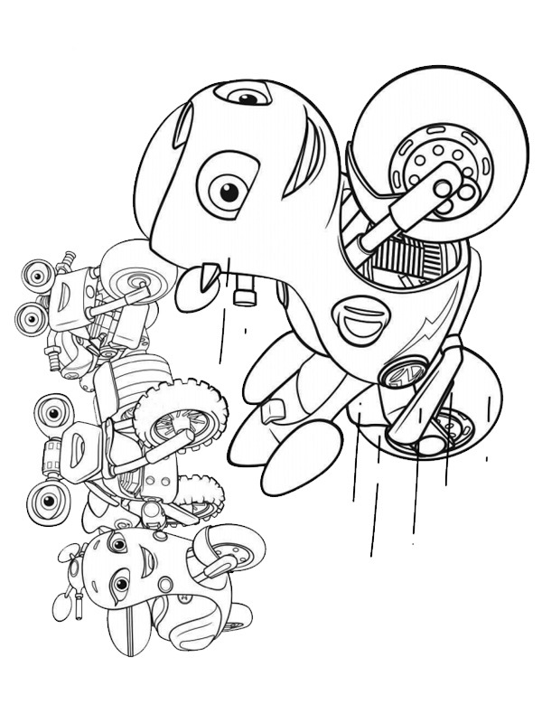 Ricky Zoom and his friends Coloring page