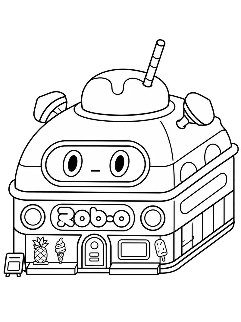 Rob-o Café (Toca Boca) Coloring page Rob-o Café (Toca Boca) Coloring page