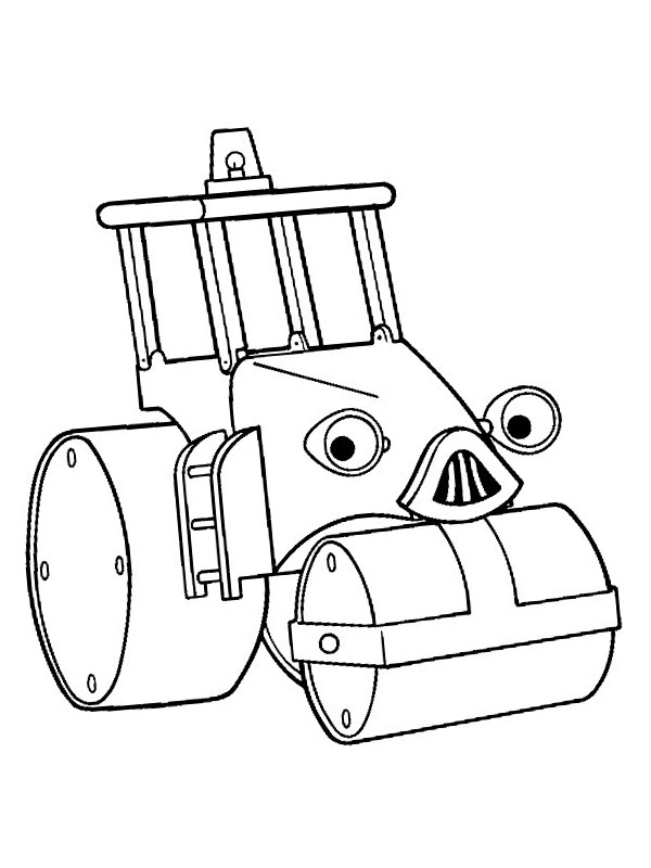 Roley the green steamroller Coloring page