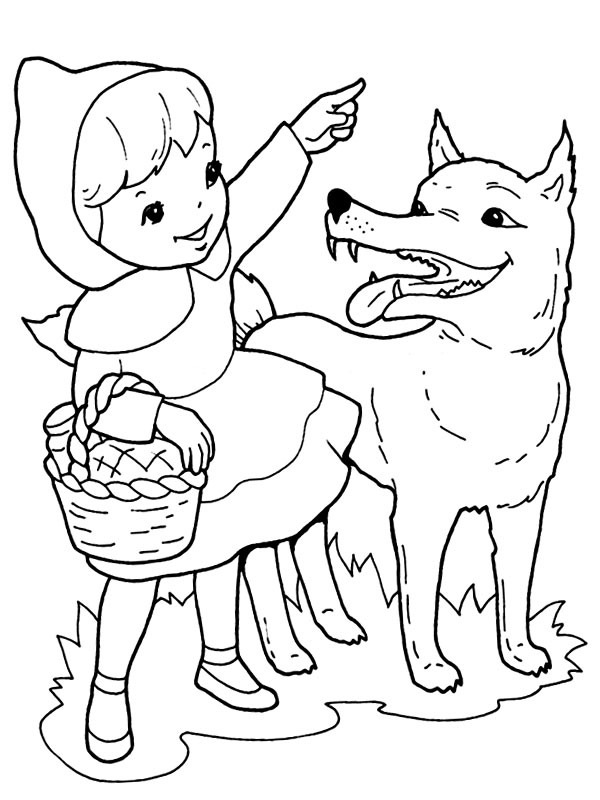 Little Red Riding Hood and the wolf Coloring page Little Red Riding Hood and the wolf Coloring page