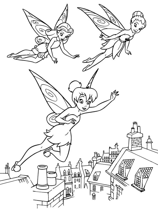 Rosetta, Iridessa and Tinker Bell Coloring page Rosetta, Iridessa and Tinker Bell Coloring page