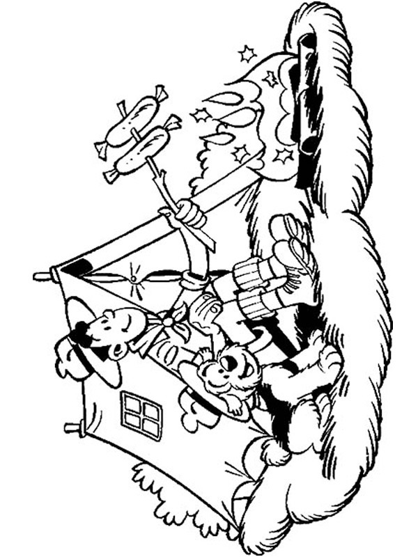 Samson and Gert camping Coloring page