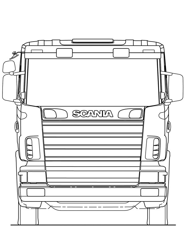 scania r semi truck Coloring page