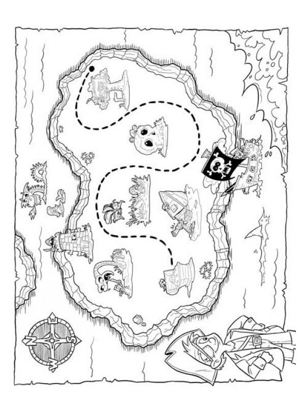 Treasure map Coloring page