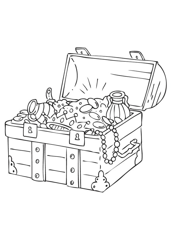 Treasure chest Coloring page