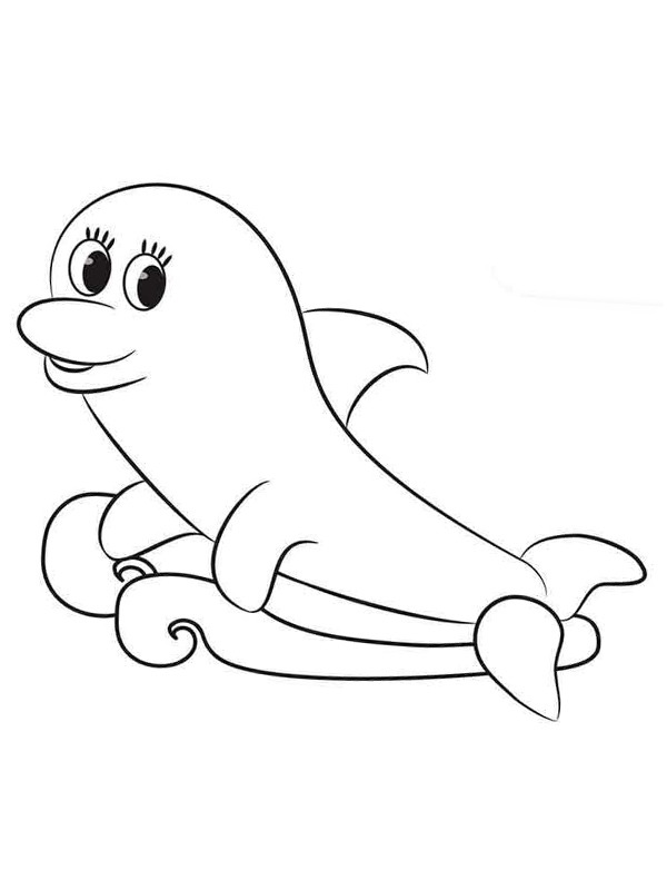 Cute dolphin Coloring page
