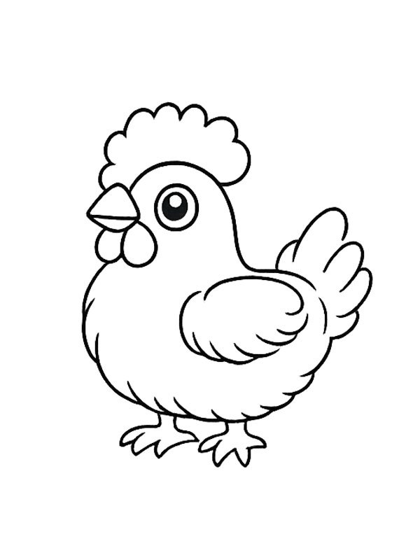 Cute chicken Coloring page