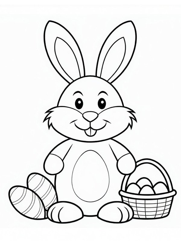 Cute Easter bunny Coloring page