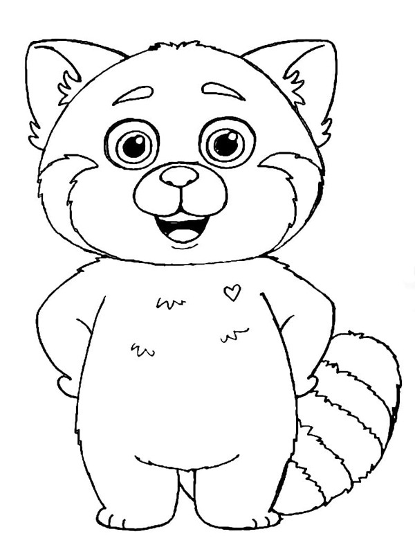 Cute red panda Mei Lee Coloring page Cute red panda Mei Lee Coloring page