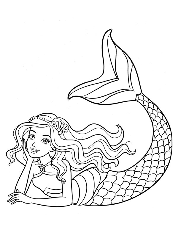 Cute mermaid Coloring page