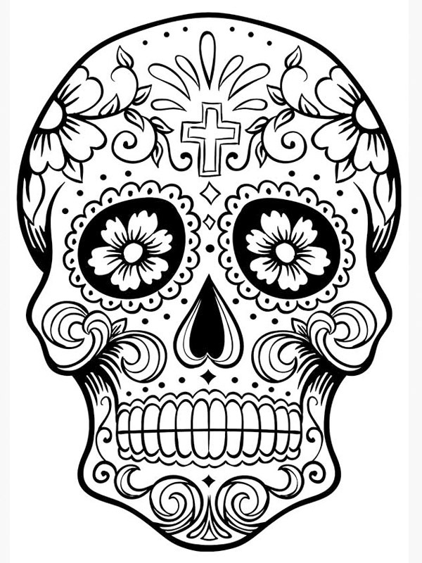 skull tattoo Coloring page