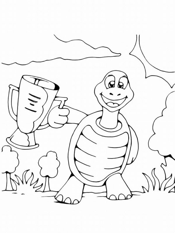 turtle champion Coloring page