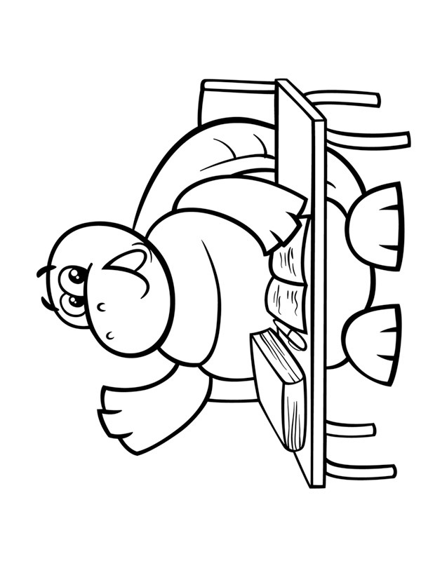 turtle at school Coloring page
