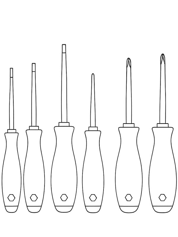 Screwdrivers Coloring page