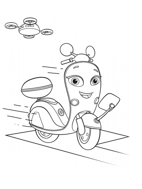 Scootio Wizzbang Ricky Zoom Coloring page