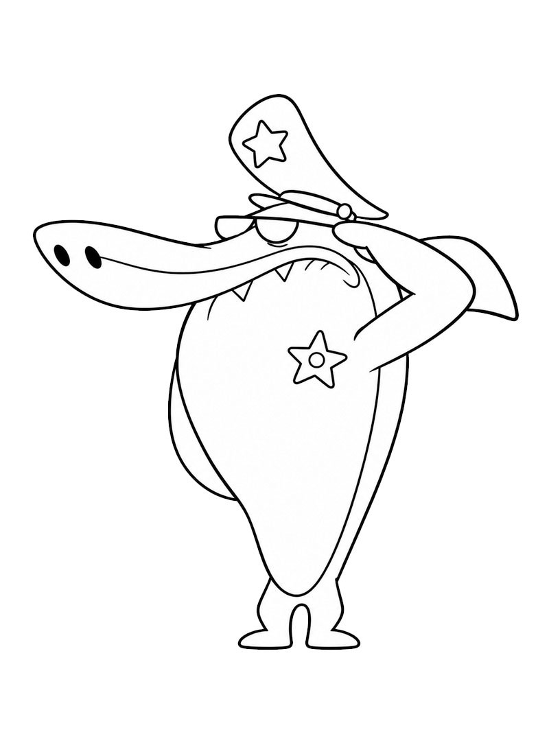 Sharko as a Police Officer Coloring page Sharko as a Police Officer Coloring page