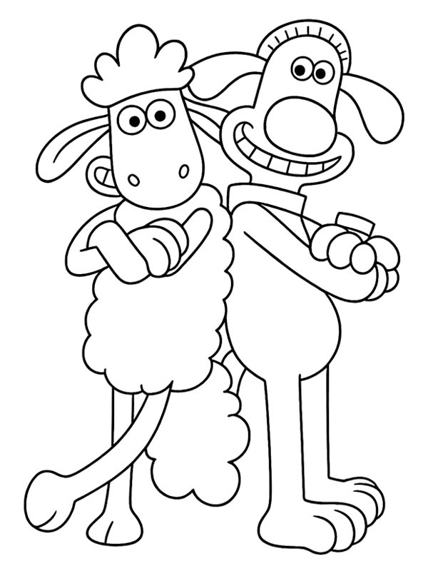 Shaun and Bitzer Coloring page Shaun and Bitzer Coloring page