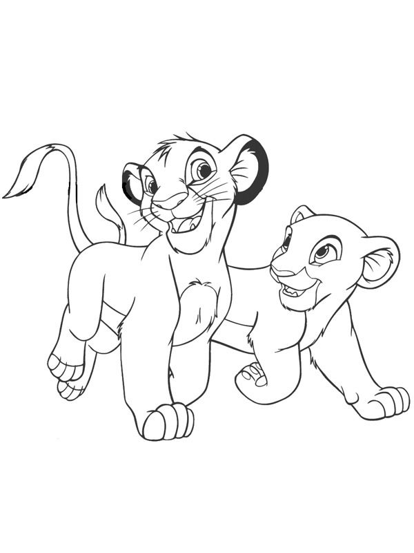 Simba and Nala Coloring page